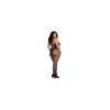 Bodystocking Grande taille résille dans un style Body avec magnifique décolleté à lanières 
